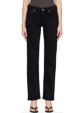 Agolde Low Rise Slim Jeans Classic Denim Casual Normcore Black Basic Womens 29